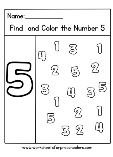 Number Recognition Worksheets for Preschool