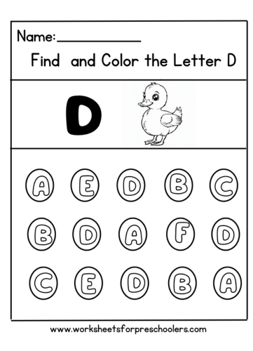 Letter Recognition Worksheets for Preschool