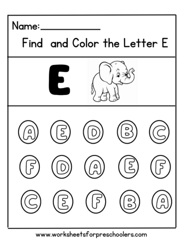 Letter Recognition Worksheets for Preschool