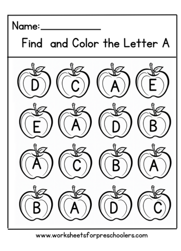 Letter Recognition Worksheets for Preschool