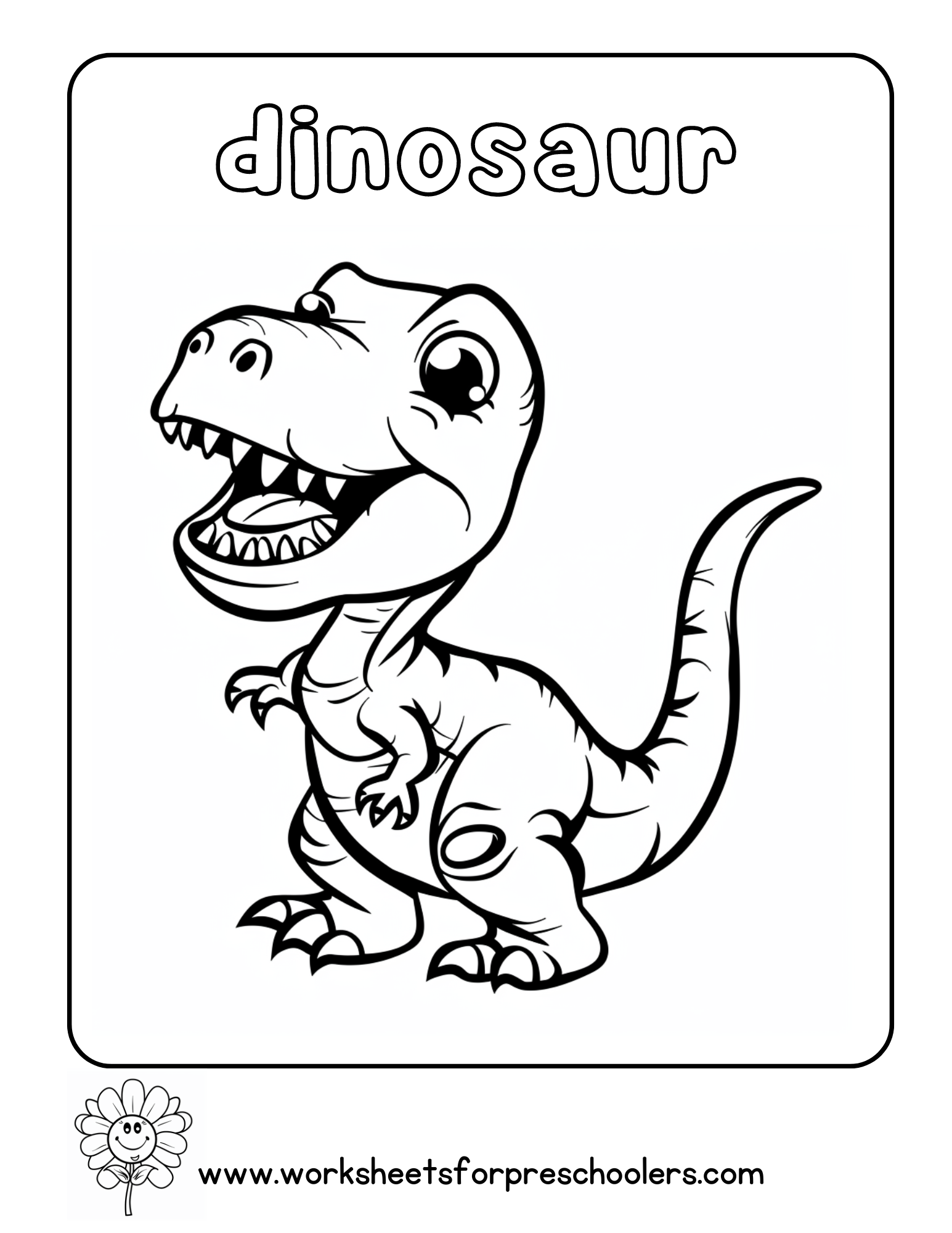 Big T-Rex Coloring Page Preschool